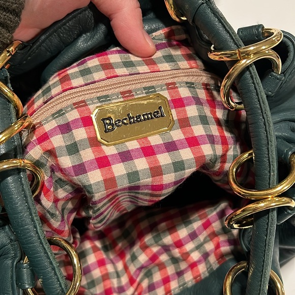 Bechamel- dark green leather bucket bag, backpack - Picture 5 of 9